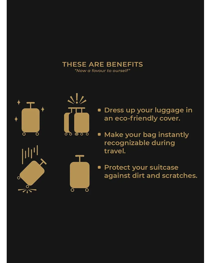 ONLY LUGGAGE COVER | Travel-Friendly Black Polyester Stretchable Protective Luggage Bag Cover