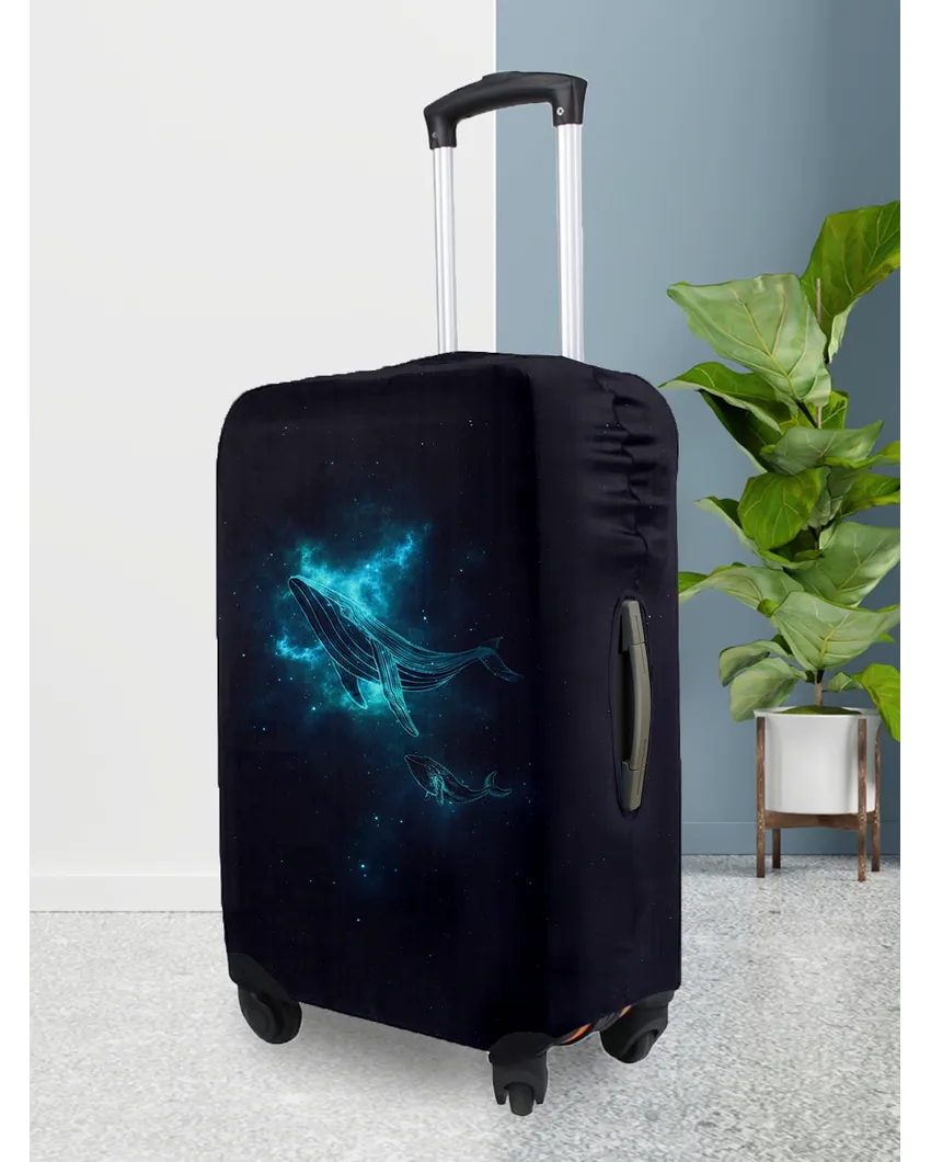 ONLY LUGGAGE COVER | Travel-Friendly Black Polyester Stretchable Protective Luggage Bag Cover