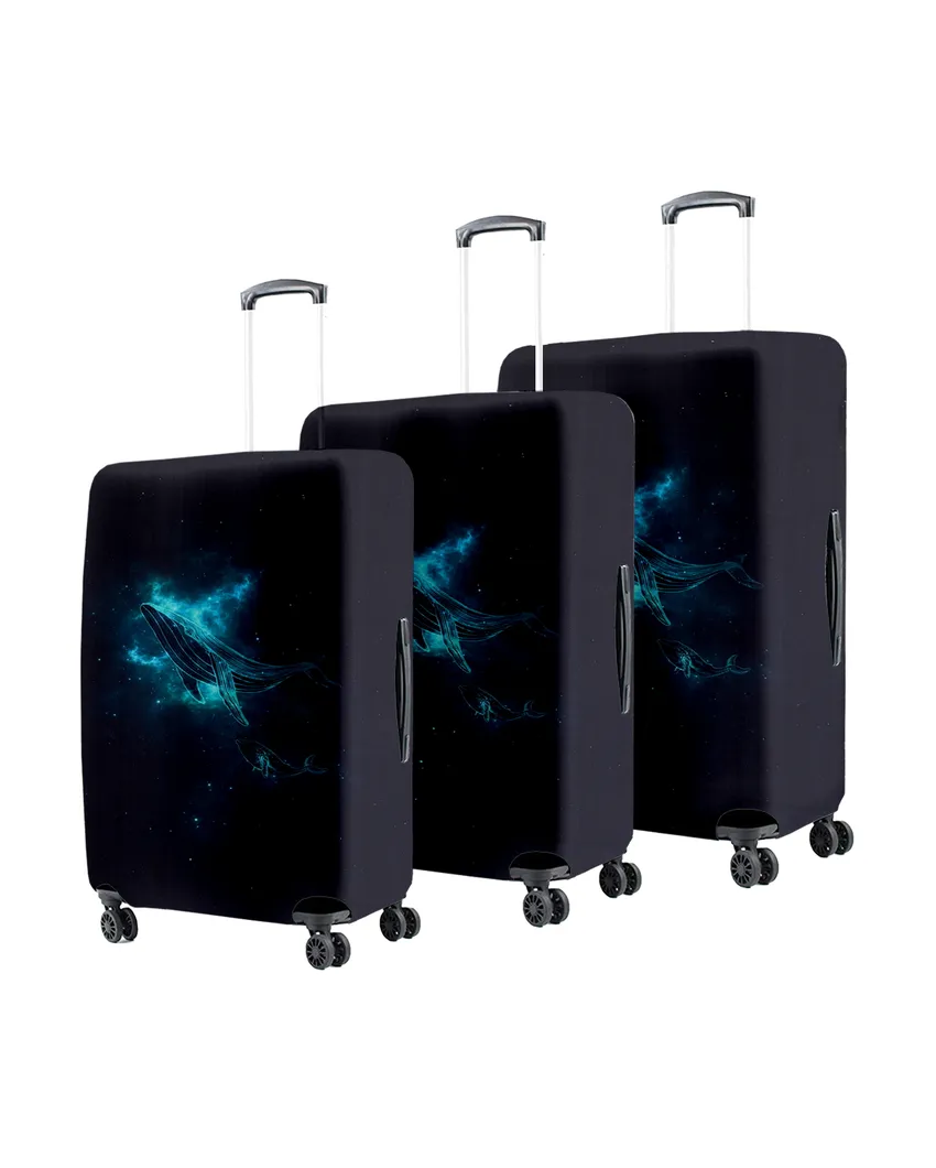 ONLY LUGGAGE COVER | Travel-Friendly Black Polyester Stretchable Protective Luggage Bag Cover