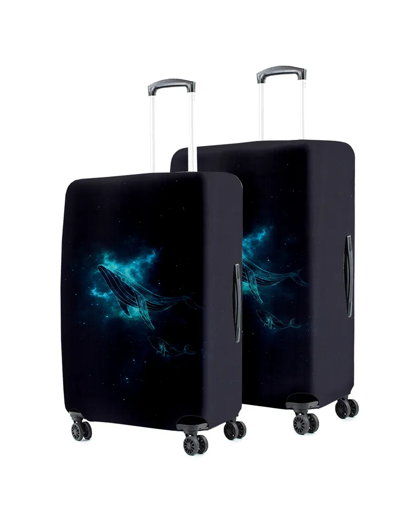 ONLY LUGGAGE COVER | Travel-Friendly Black Polyester Stretchable Protective Luggage Bag Cover