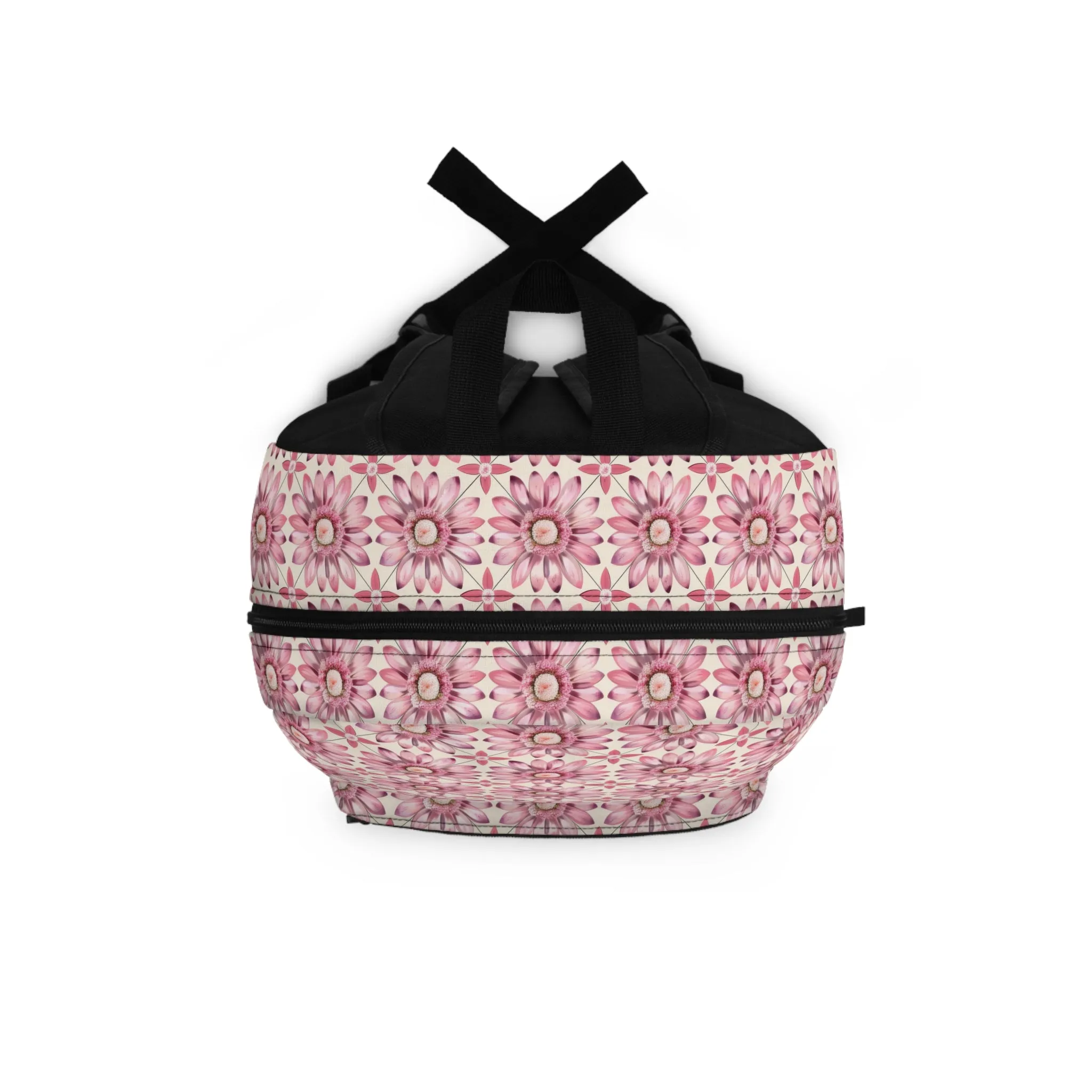 Radiant Pink Daisy Floral Pattern Lightweight Stylish Durable Backpack (Made in USA)