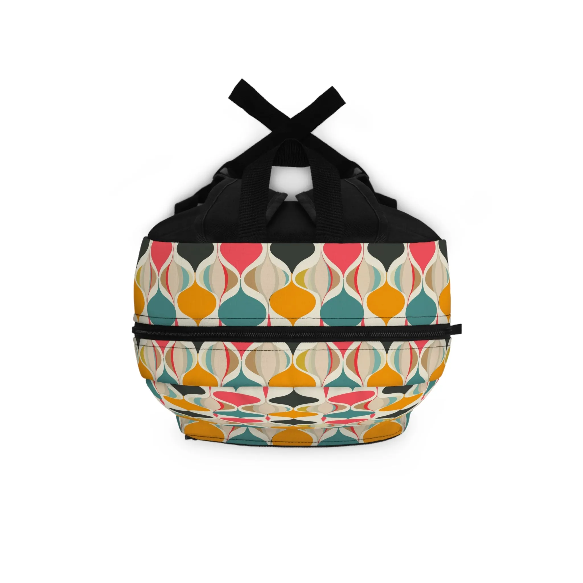 Retro Spring Vibes Mid-Century Modern Pattern in Vibrant Colors Lightweight Stylish Durable Backpack (Made in USA)