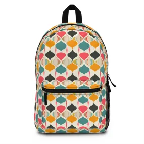 Retro Spring Vibes Mid-Century Modern Pattern in Vibrant Colors Lightweight Stylish Durable Backpack (Made in USA)