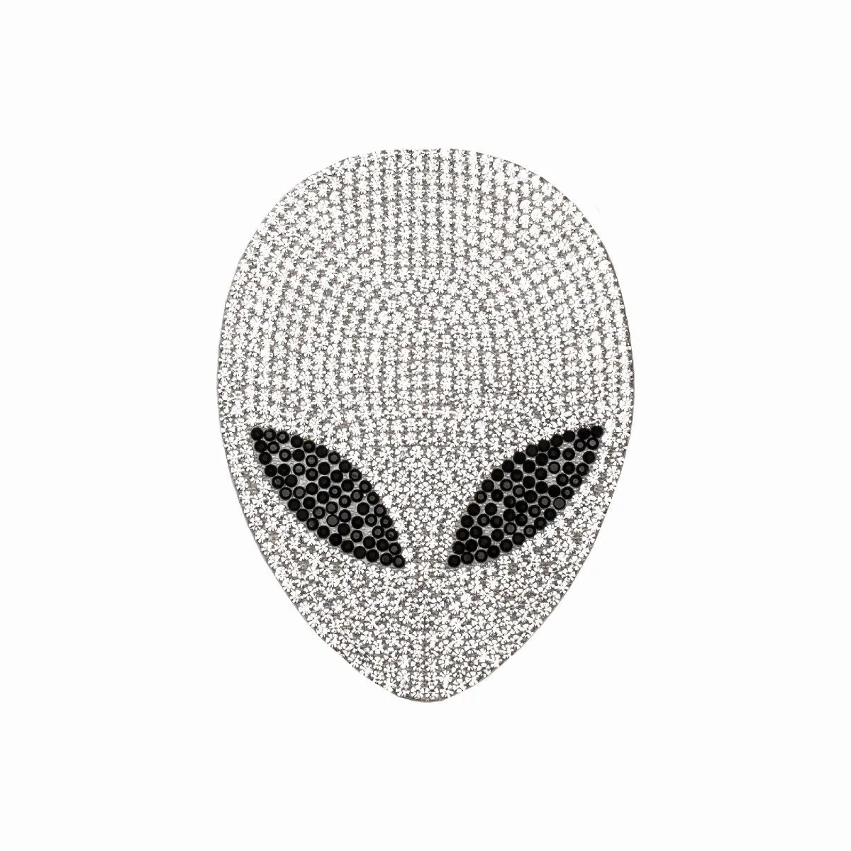 Silver Bling Alien Car Decal, Sparkling Rhinestone Waterproof Xenomorph Sticker 4'' Height