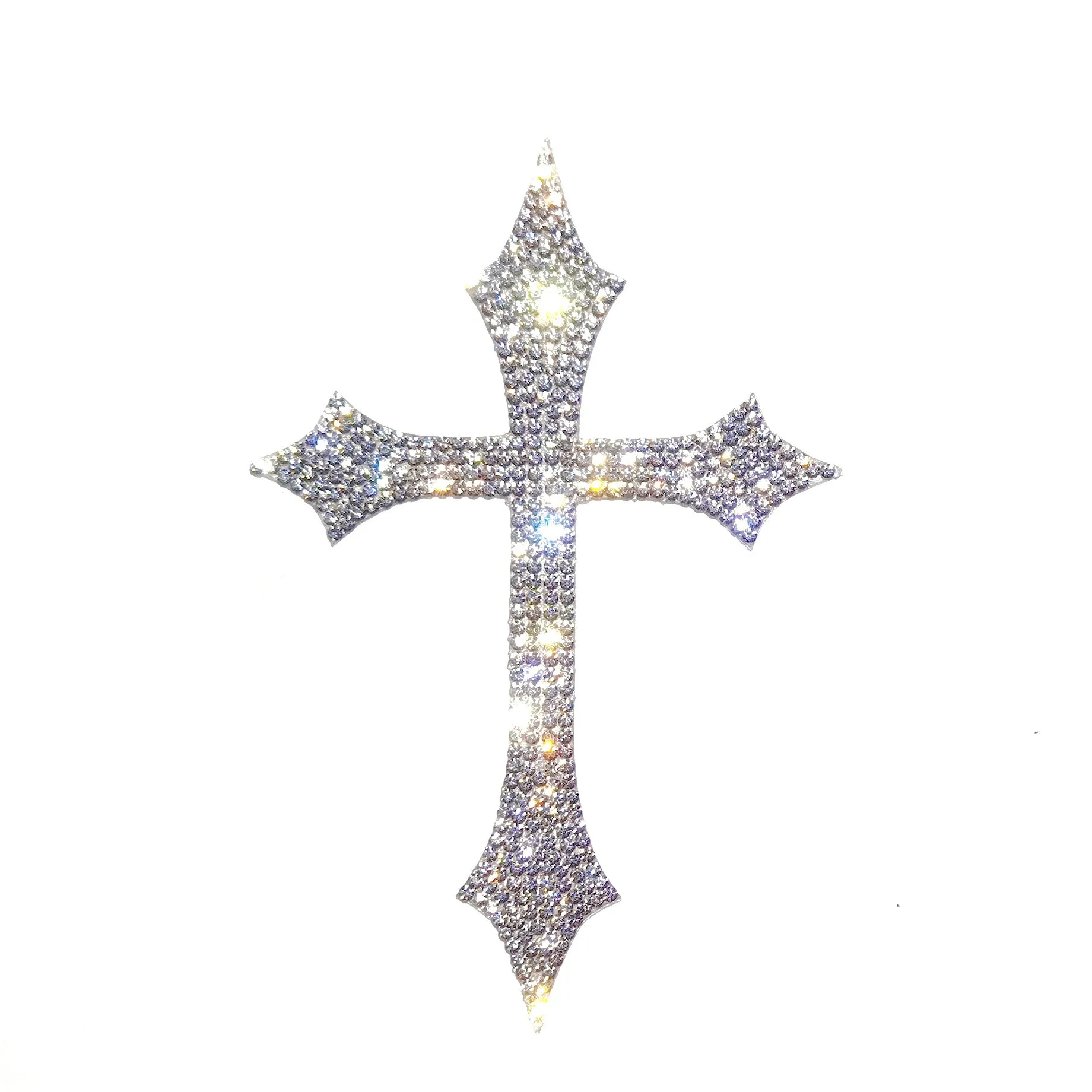 Silver Bling Cross Car Decal