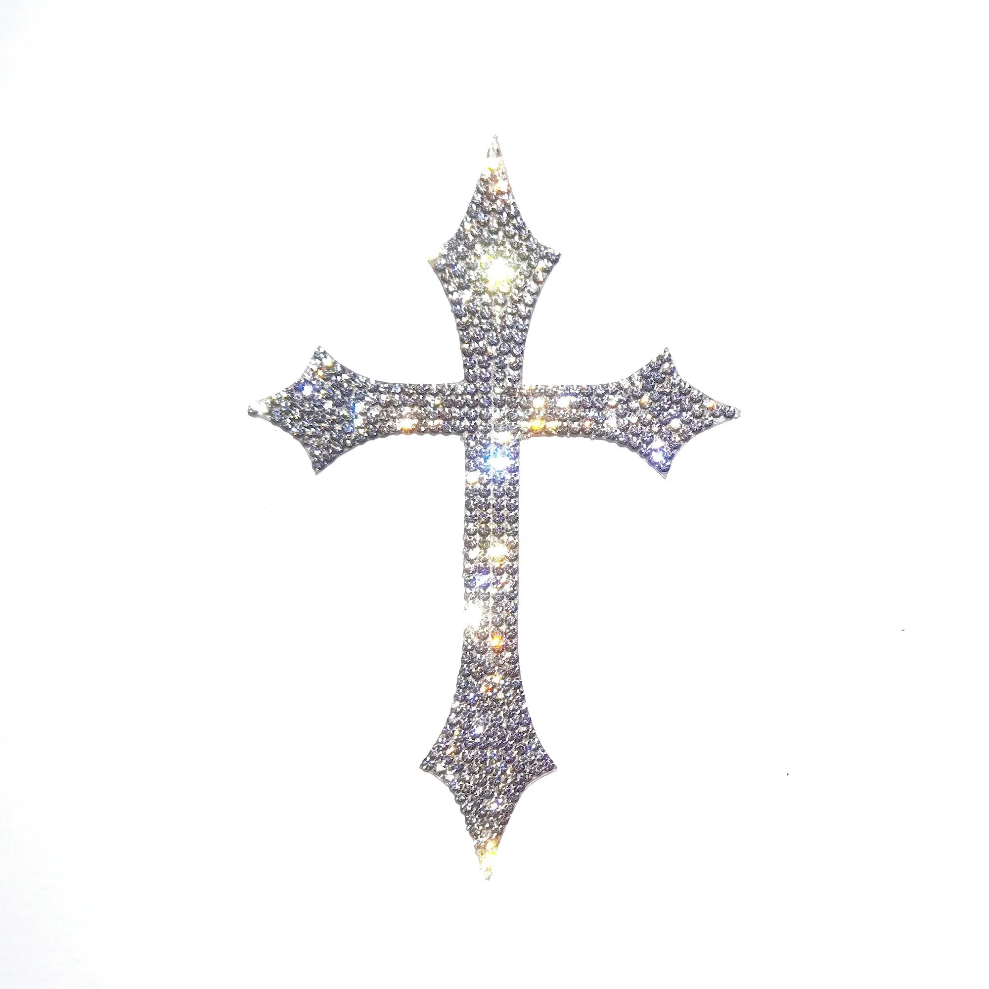 Silver Bling Cross Car Decal