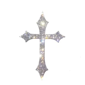 Silver Bling Cross Car Decal