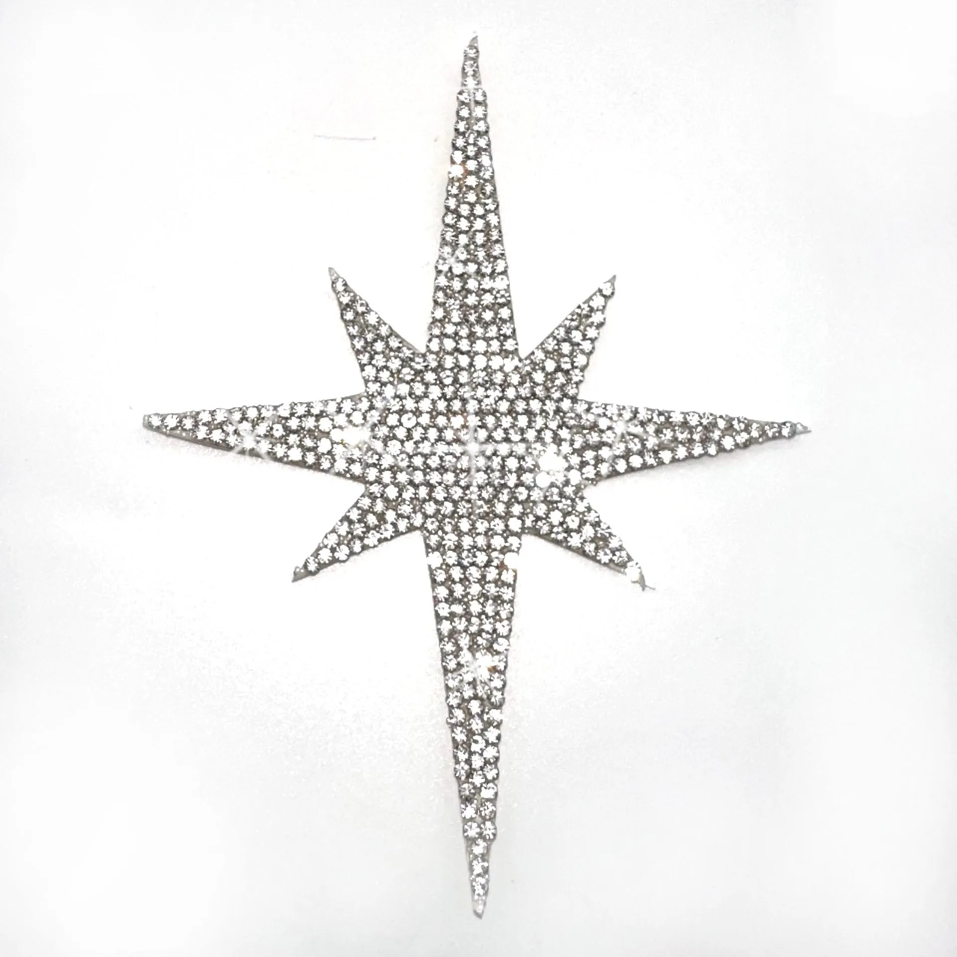 Silver Bling North Star Car Decal, Waterproof Sparkling Rhinestone Astronomy Starburst Celestial Sticker 4.5'' Height