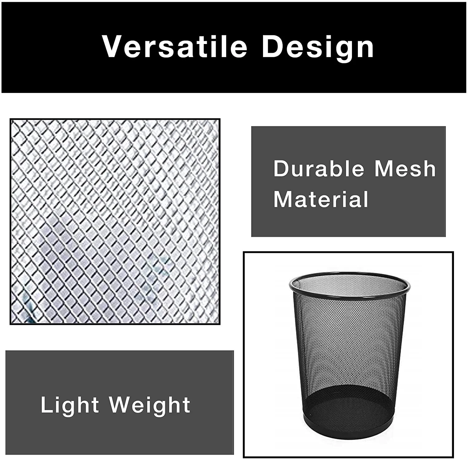 Steel Metal Mesh Waste Basket