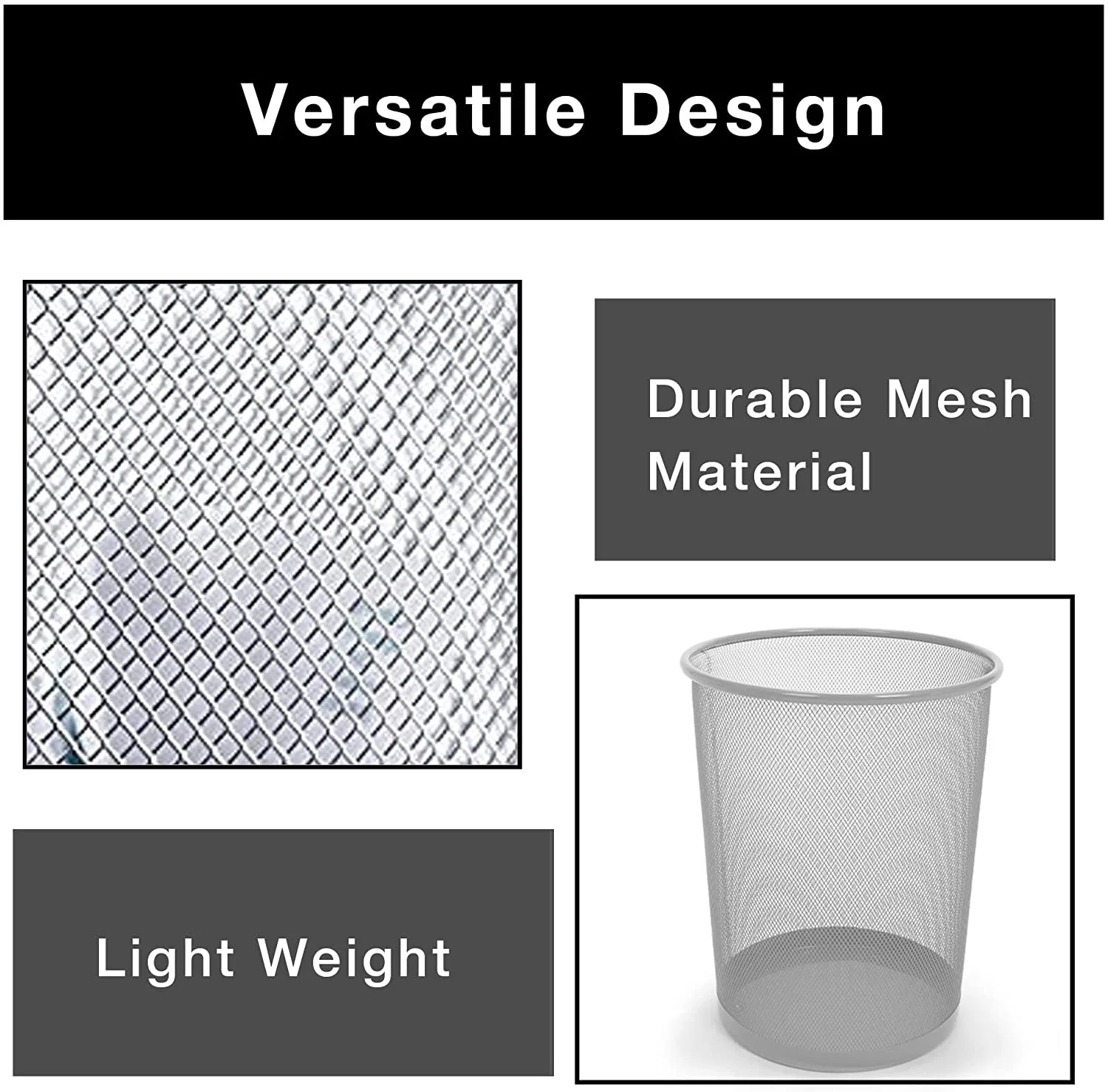 Steel Metal Mesh Waste Basket