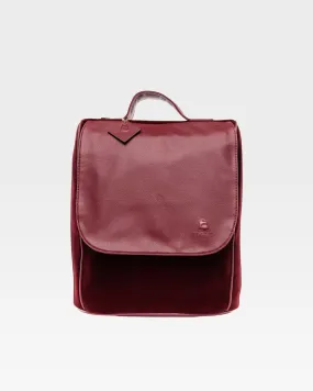 Velvet Backpack in Burgundy