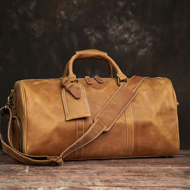 Vintage Travel Bag Genuine Leather Duffle