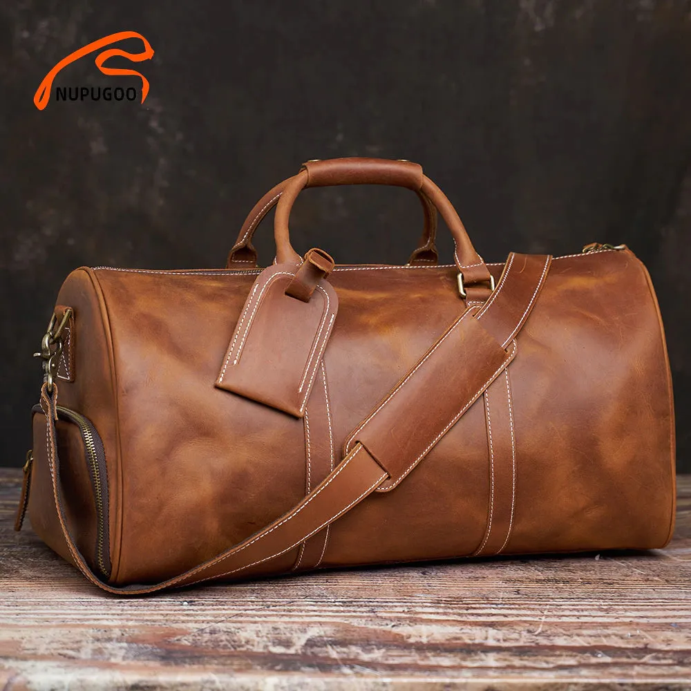 Vintage Travel Bag Genuine Leather Duffle