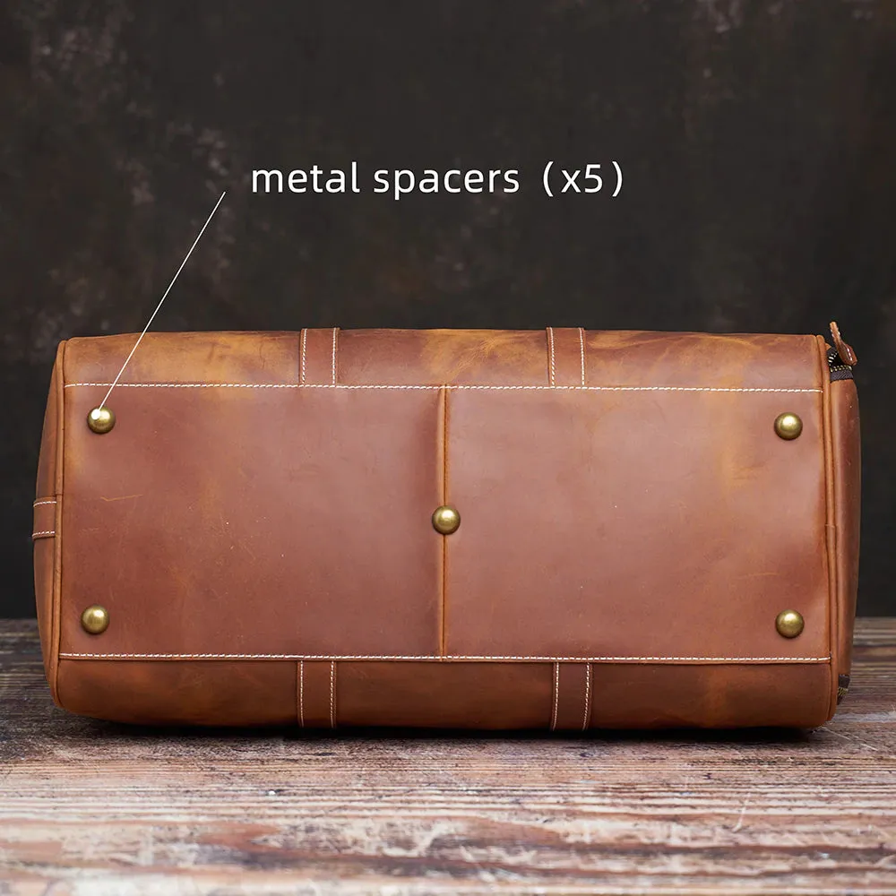 Vintage Travel Bag Genuine Leather Duffle