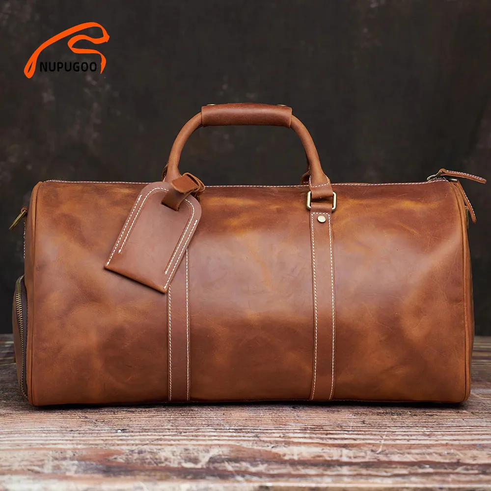 Vintage Travel Bag Genuine Leather Duffle