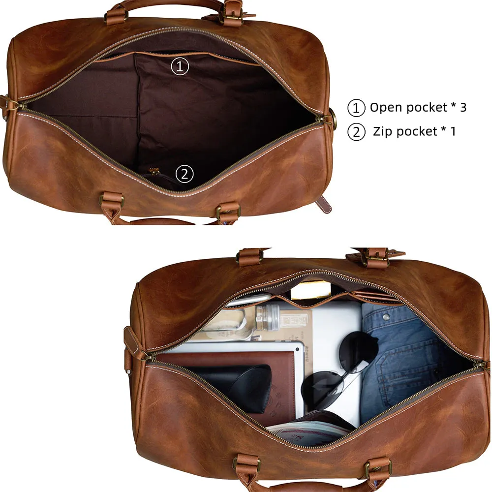 Vintage Travel Bag Genuine Leather Duffle
